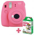 Fujifilm Instax Mini 9 Fla Pink Ex D N + Fujifilm Colorfilm Instax Mini Glossy (10x1/Pk)