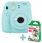 Fujifilm Instax Mini 9 Ice Blue Th Ex D +Fujifilm Colorfilm Instax Mini Glossy (10x1/Pk)