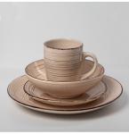Set pjatash 16 pc PC03 ngjyre bezhe me vija