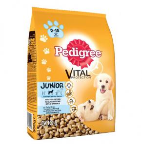 Ushqim per Qen te Vegjel 2 - 15 Muaj me Mish Pule dhe Oriz Pedigree 500 Gr