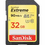 Extreme SDHC Card 32GB 90MB/S V30 UHS-I U3 [14703]