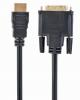 Kabell Gembird HDMI to DVI male-male cable with gold-plated connectors, 1.8m, bulk package [04345]