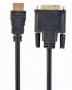 Kabell Gembird HDMI to DVI male-male cable with gold-plated connectors, 1.8m, bulk package [04345]
