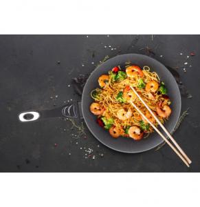 Tigan Wok Black Lava Stone, 28cm