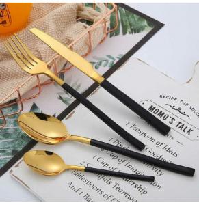 Set servirje 24 pc Black/Gold