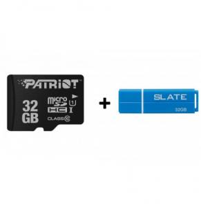 Karte Memorie Patriot LX 32Gb MicroSDHC Clas 10 + USB Patriot Slate 32 Gb Usb 3.1
