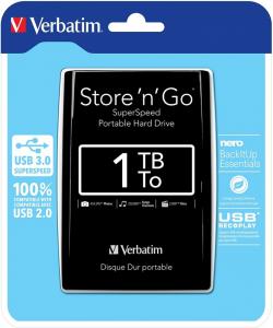 Verbatim 53023 1TB Store `n` Go USB 3.0 2.5 Inch External Hard Drive