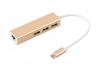 Adaptor USB-C - USB 2.0 3 Port HUB + Ethernet HUB