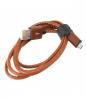 Kabell Platinet Micro USB To USB Leather Cable 1M 2,4A Brown [43293]