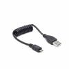 Kabell Gembrid Coiled Micro-USB cable, 0.6 m, black [08181]