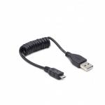 Kabell Gembrid Coiled Micro-USB cable, 0.6 m, black [08181]