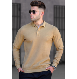 Bluze Polo per Meshkuj Ngjyre Bezhe Madmext 5153