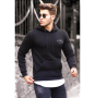 Hoodie per Meshkuj ne Ngjyre te Zeze Madmext 4395