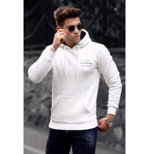 Hoodie per Meshkuj ne Ngjyre te Bardhe Madmext 4395