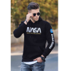 Hoodie per Meshkuj me Shkrimin NASA Ngjyre te Zeze Madmext 4385